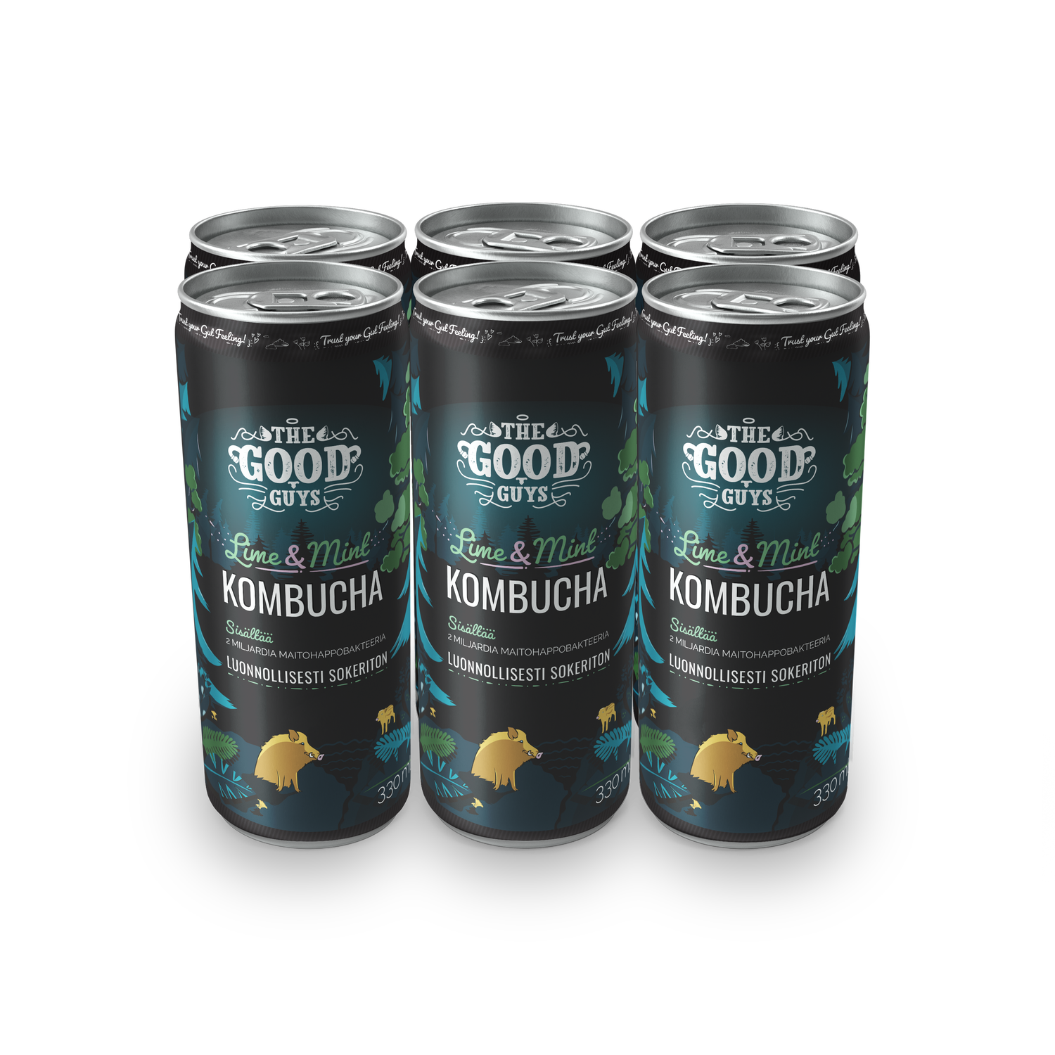 Lime & Mint Kombucha sokeriton