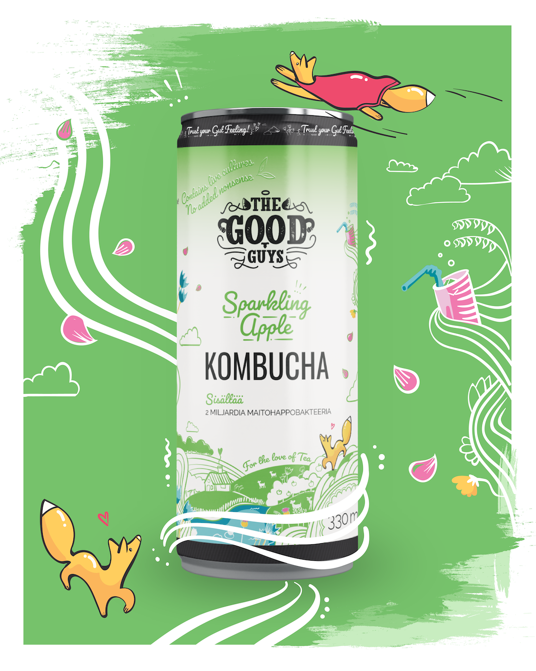 Sparkling Apple kombucha, Ekologisk