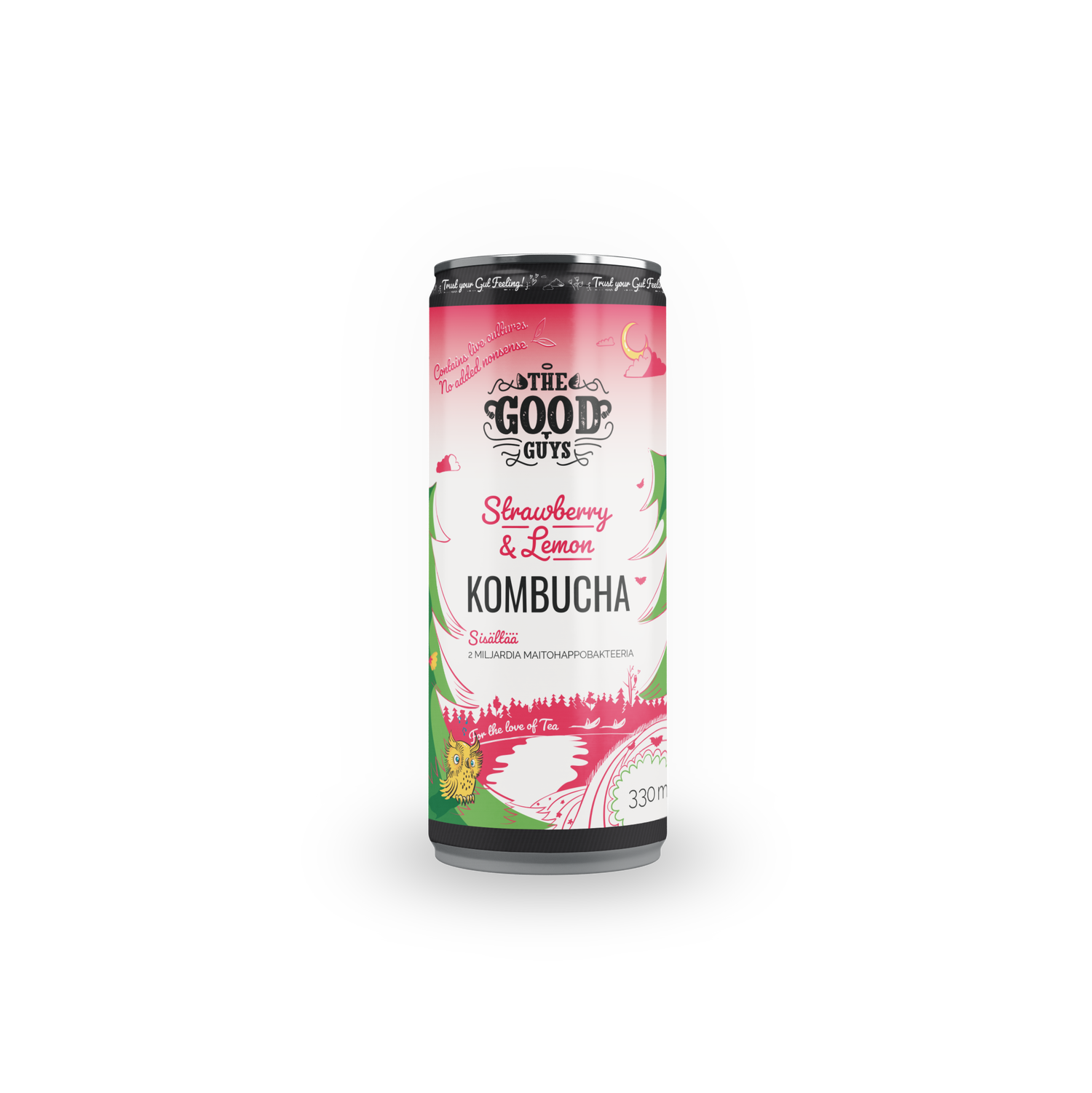 Strawberry & Lemon kombucha, luomu