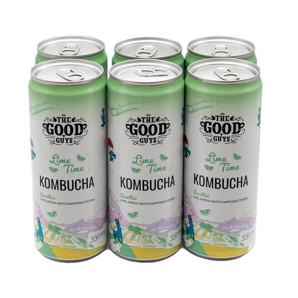 Lime Time Kombucha, 6 x 330 ml tölkki, luomu