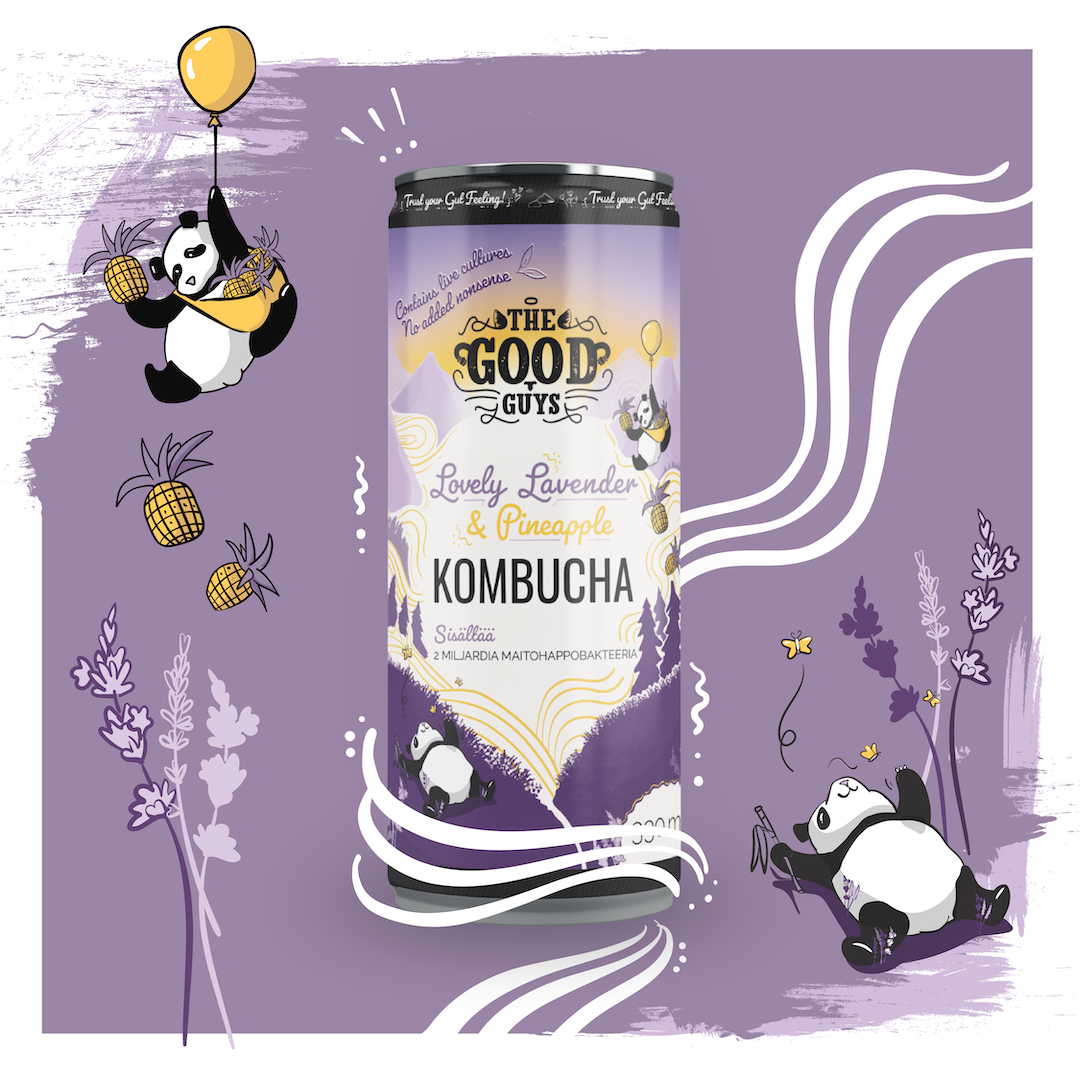 Lovely Lavender & Pineapple kombucha, luomu