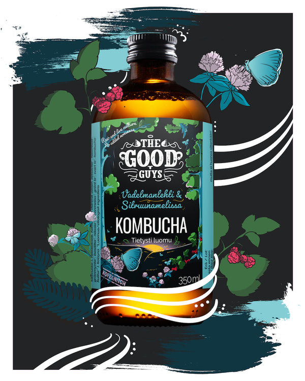Hallonblad & Citronmelissa Kombucha 350ml