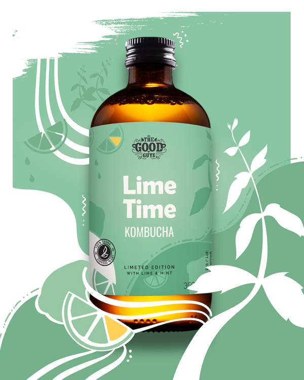 Lime Time Kombucha, 10 x 350ml, Luomu
