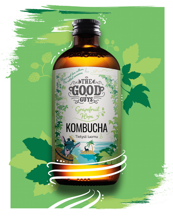 Grapefruit Hops Kombucha, 10 x 350ml, Luomu